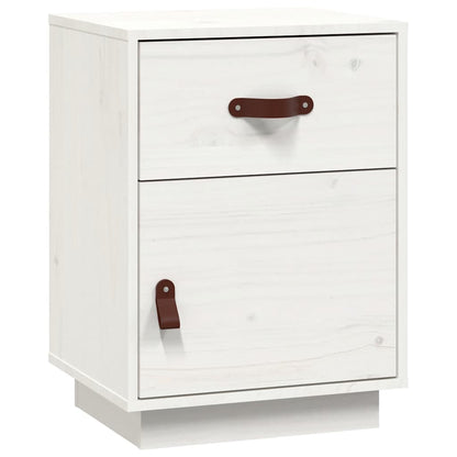 Sängbord 2 st vit 40x34x55 cm massiv furu