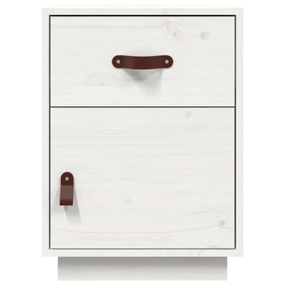 Sängbord 2 st vit 40x34x55 cm massiv furu