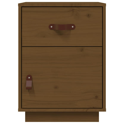 Sängbord 2 st honungsbrun 40x34x55 cm massiv furu