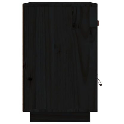 Sängbord 2 st svart 40x34x55 cm massiv furu