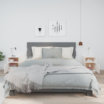 Sängbord 2 st vit 40x34x55 cm massiv furu