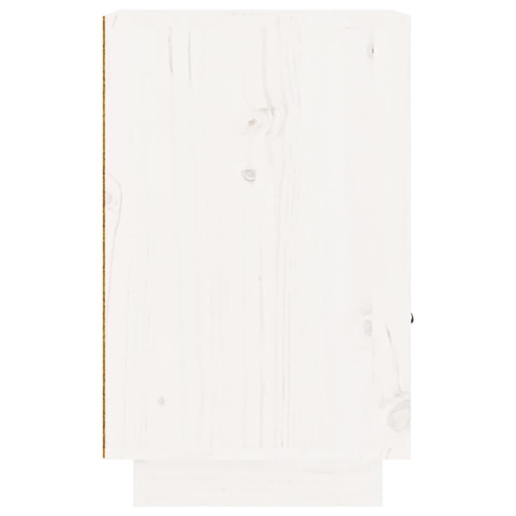 Sängbord 2 st vit 40x34x55 cm massiv furu