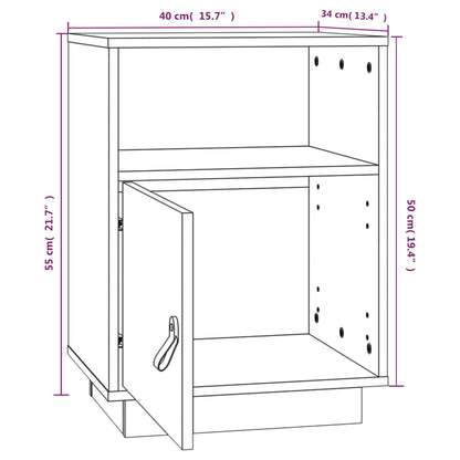 Sängbord 2 st honungsbrun 40x34x55 cm massiv furu