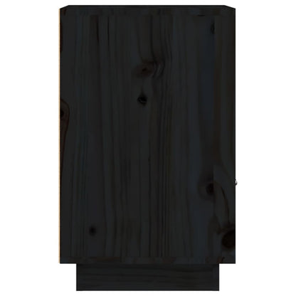 Sängbord 2 st svart 40x34x55 cm massiv furu