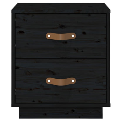 Sängbord 2 st svart 40x34x45 cm massivt furu
