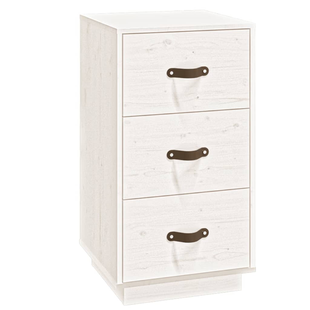Sängbord Nattduksbord Vit 40x40x75 cm massivt furuträ