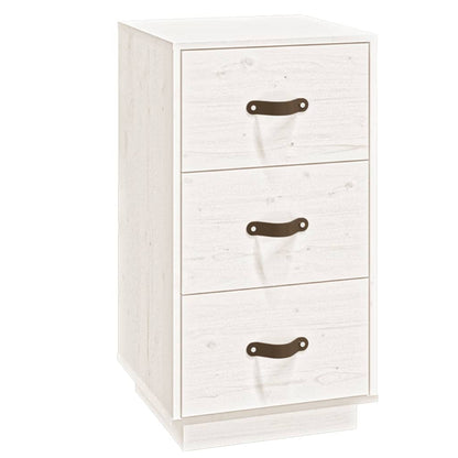 Sängbord Nattduksbord Vit 40x40x75 cm massivt furuträ