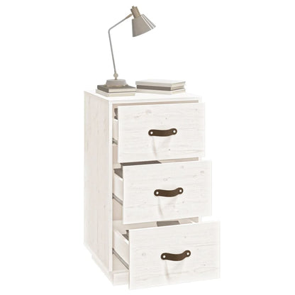 Sängbord Nattduksbord Vit 40x40x75 cm massivt furuträ