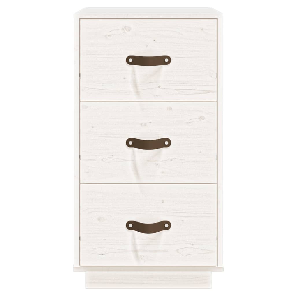 Sängbord Nattduksbord Vit 40x40x75 cm massivt furuträ
