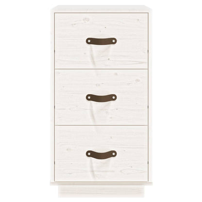 Sängbord Nattduksbord Vit 40x40x75 cm massivt furuträ