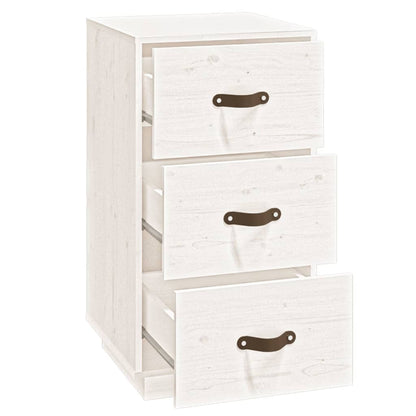 Sängbord Nattduksbord Vit 40x40x75 cm massivt furuträ