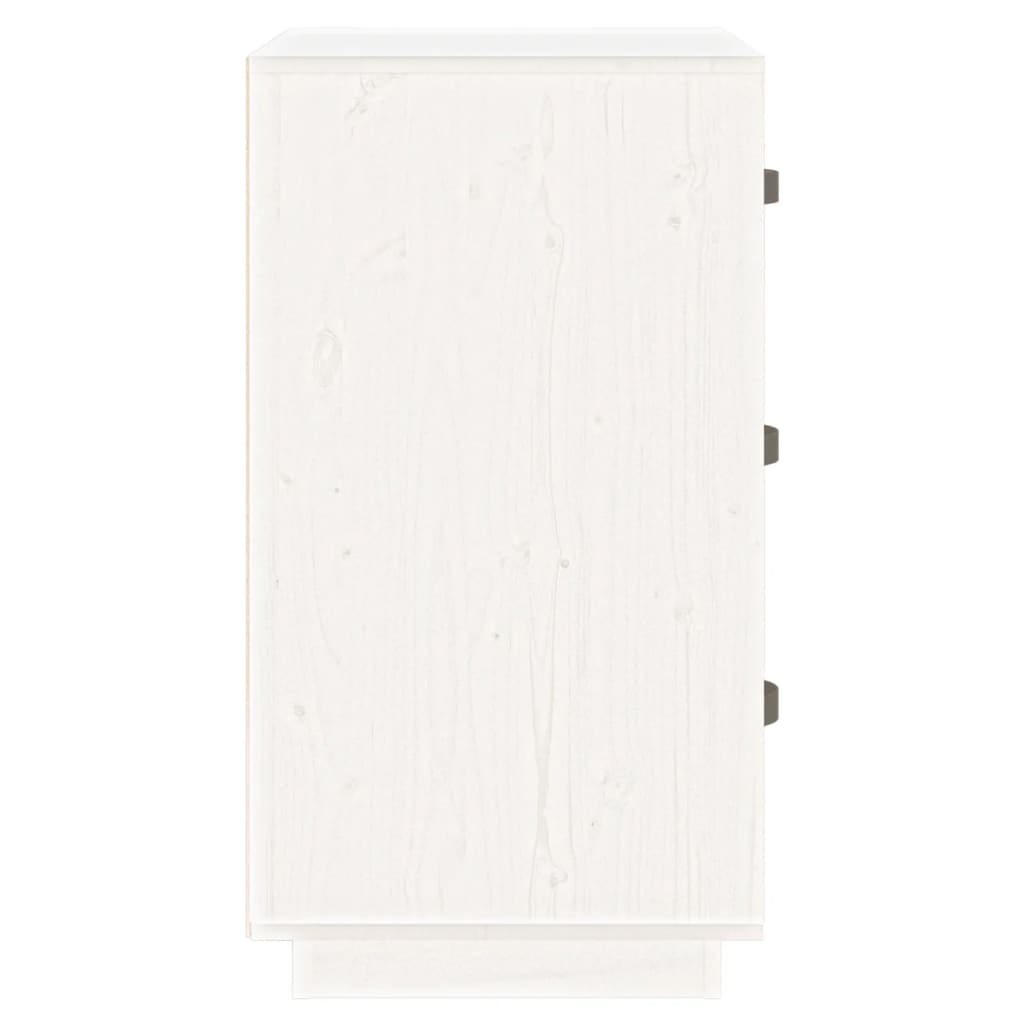 Sängbord Nattduksbord Vit 40x40x75 cm massivt furuträ