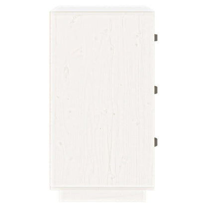 Sängbord Nattduksbord Vit 40x40x75 cm massivt furuträ