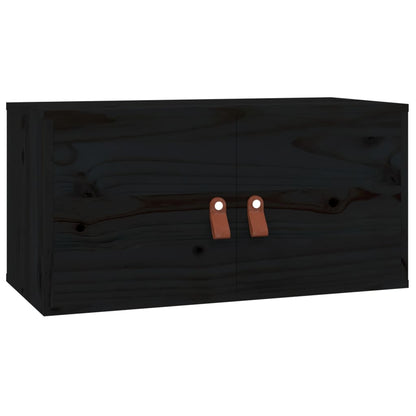 Väggskåp Svart 2 st 60x30x30 cm massiv furu