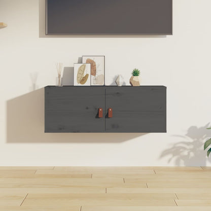 Väggskåp Grå 80x30x30 cm massiv furu