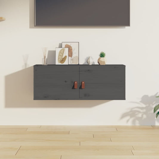Väggskåp Grå 80x30x30 cm massiv furu