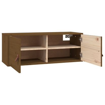 Väggskåp honungsbrun 80x30x30 cm massiv furu