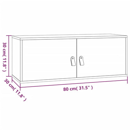 Väggskåp honungsbrun 80x30x30 cm massiv furu