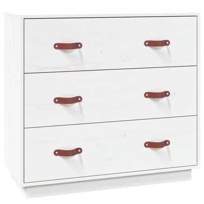 Byrå Vit 80x40x75 cm massiv furu