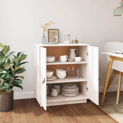 Skänk Vit 65,5x40x75 cm massiv furu