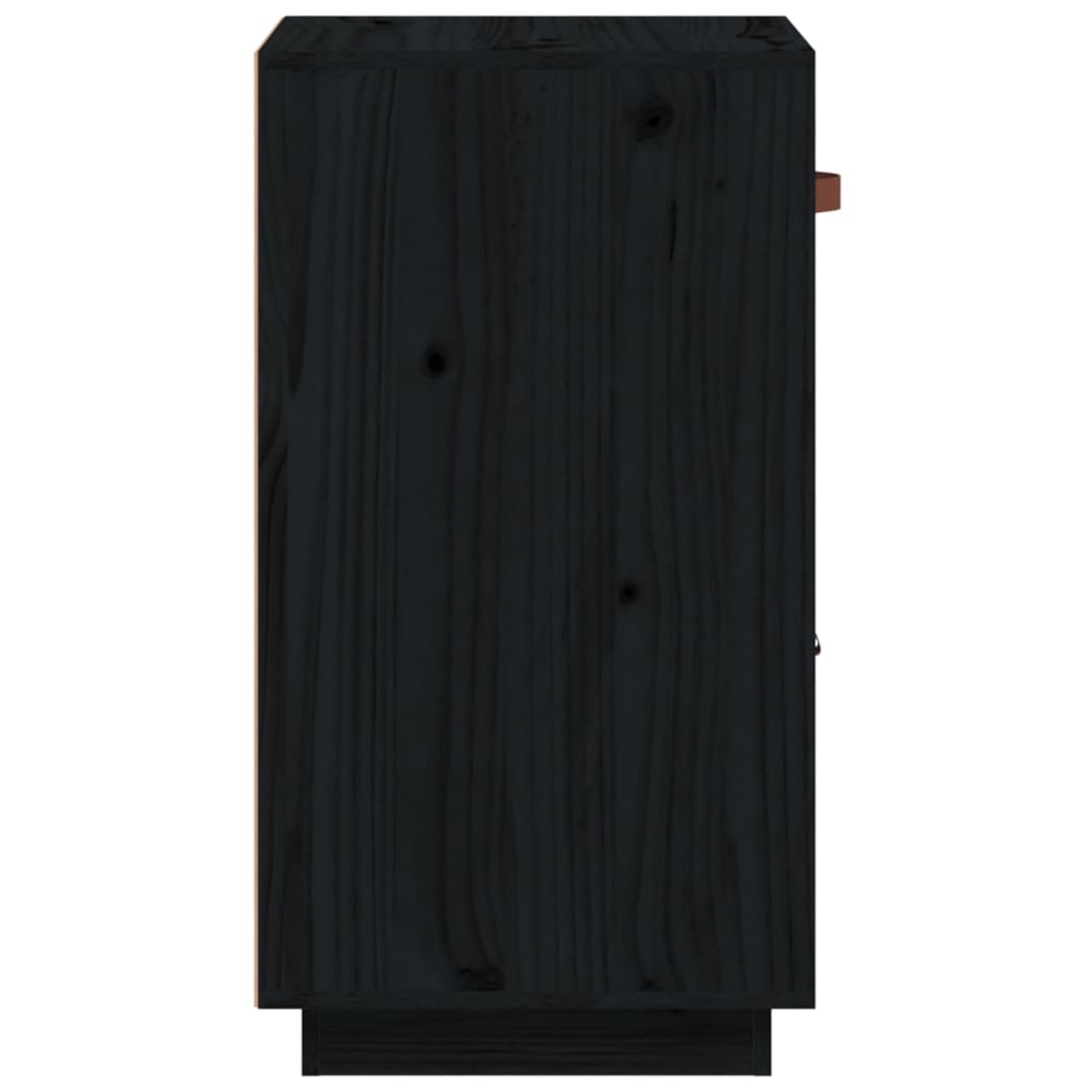 Skåp svart 34x40x75 cm massiv furu