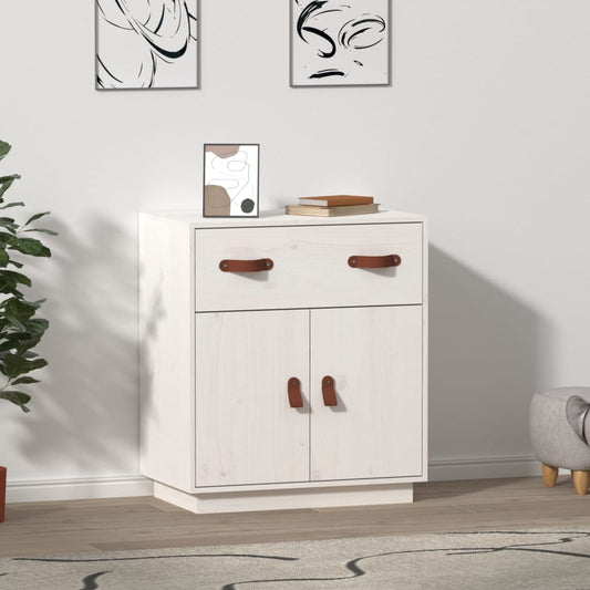 Skänk Vit 65,5x40x75 cm massiv furu