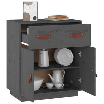 Skänk Grå 65,5x40x75 cm massiv furu