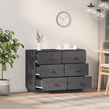 Byrå Grå 100x40x75 cm massiv furu