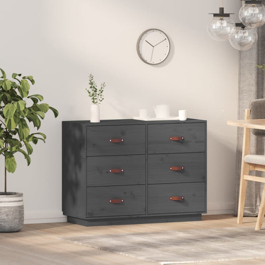 Byrå Grå 100x40x75 cm massiv furu
