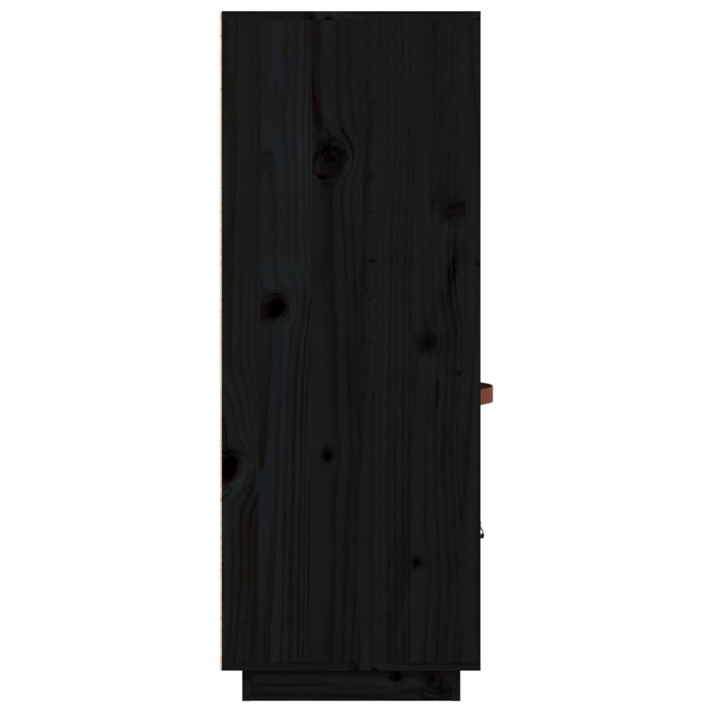 Skåp Svart 67x40x108,5 cm massiv furu