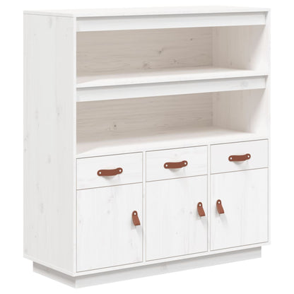 Vitrinskåp Vit 100x40x108,5 cm massiv furu