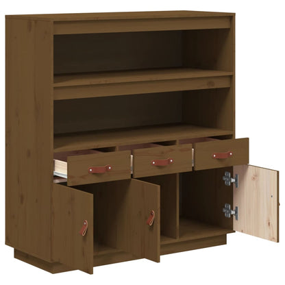 Vitrinskåp Honungsbrun 100x40x108,5 cm massiv furu