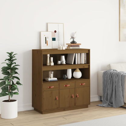 Vitrinskåp Honungsbrun 100x40x108,5 cm massiv furu