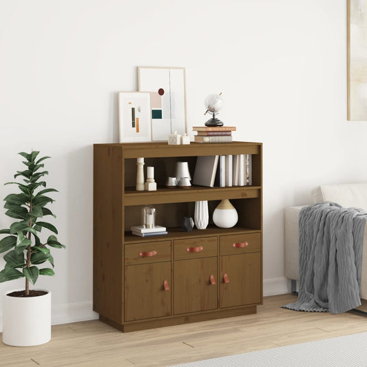 Vitrinskåp Honungsbrun 100x40x108,5 cm massiv furu