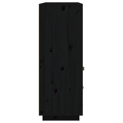 Vitrinskåp Svart 100x40x108,5 cm massiv furu