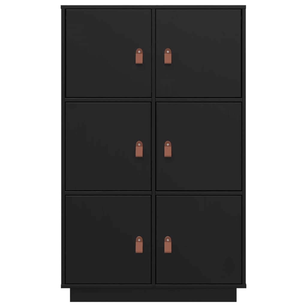 Vitrinskåp svart 67x40x108,5 cm massiv furu