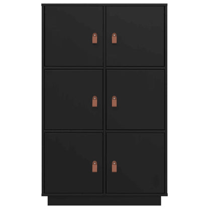 Vitrinskåp svart 67x40x108,5 cm massiv furu