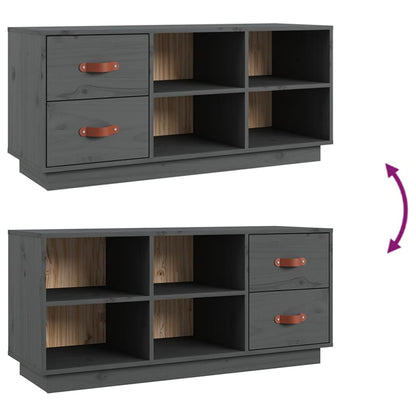 Skoställ Grå Skobänk 100x34x45 cm massiv furu