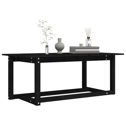 Soffbord Svart 110x55x45 cm massiv furu