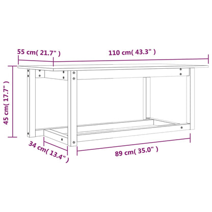 Soffbord Svart 110x55x45 cm massiv furu