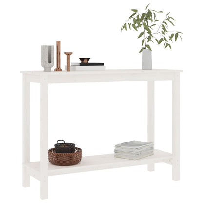Avlastningsbord Konsollbord Vit 110x40x80 cm massiv furu