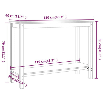 Avlastningsbord Konsollbord Vit 110x40x80 cm massiv furu