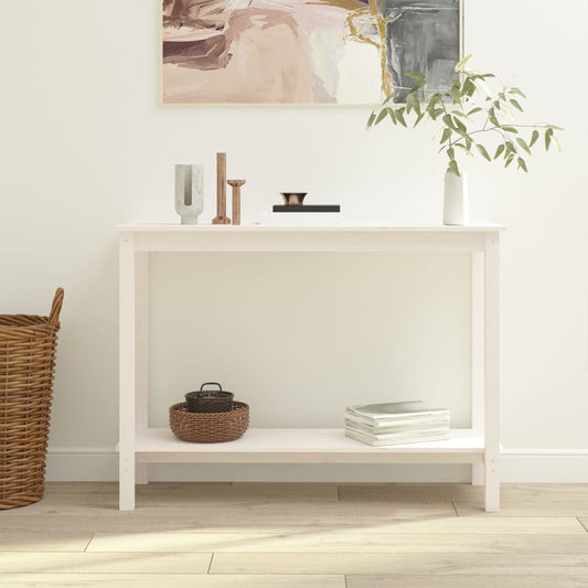 Avlastningsbord Konsollbord Vit 110x40x80 cm massiv furu