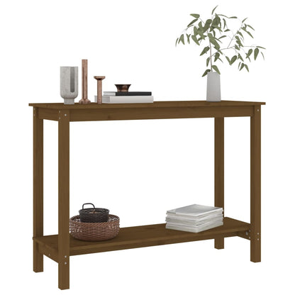 Avlastningsbord Konsollbord Brun honungsbrun 110x40x80 cm massiv furu