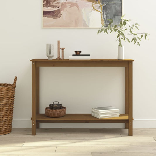 Avlastningsbord Konsollbord Brun honungsbrun 110x40x80 cm massiv furu