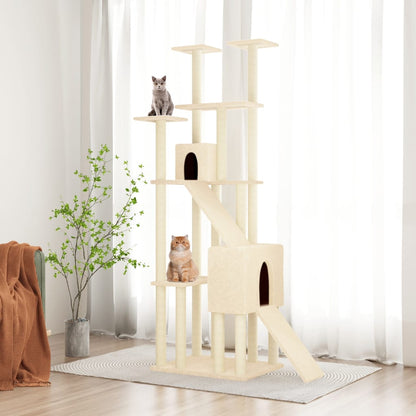 Kattmöbel Klösträd med sisalpelare gräddvit 190 cm