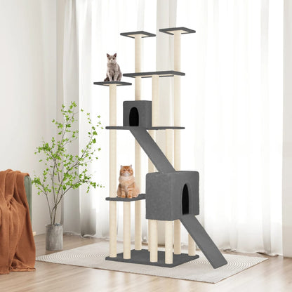 Kattmöbel Klösträd med sisalpelare mörkgrå 190 cm