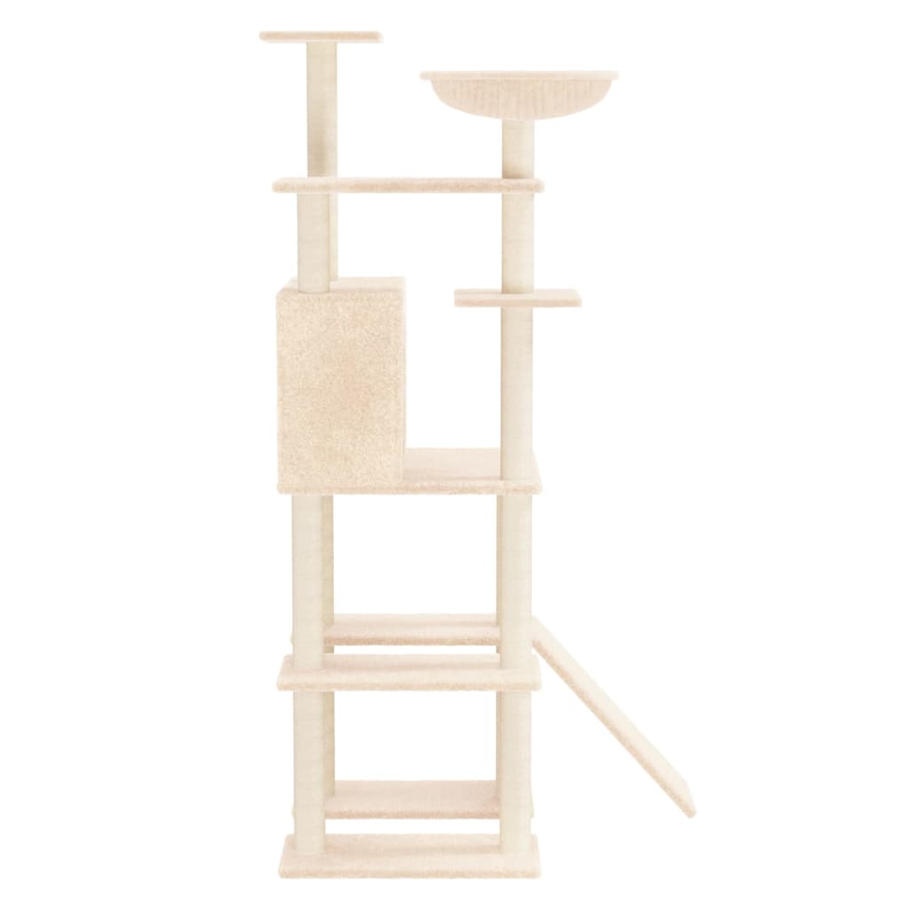 Kattmöbel Klösträd med sisalpelare gräddvit 166 cm