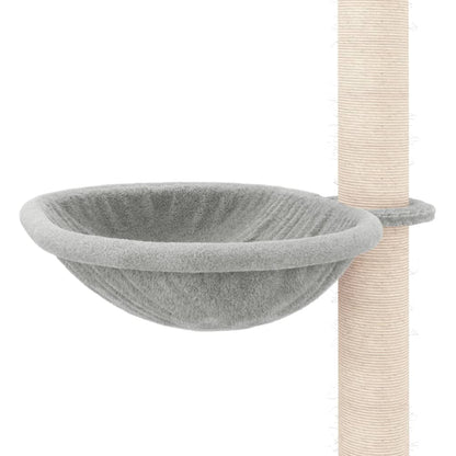 Kattmöbel Golv-till-tak klösträd ljusgrå 263,5-289,5 cm