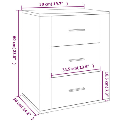 Sängbord Nattduksbord Vit 50x36x60 cm